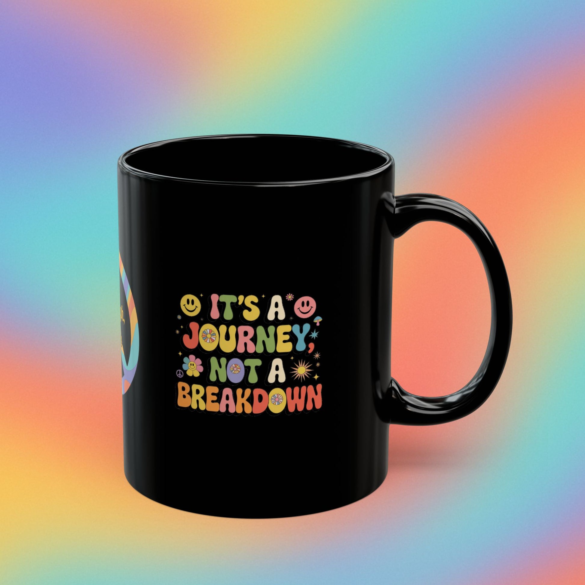 It's a Journey, Not a Breakdown 70s Mental Health Mug, Self-Care Gift - MySisterIsASurvivor