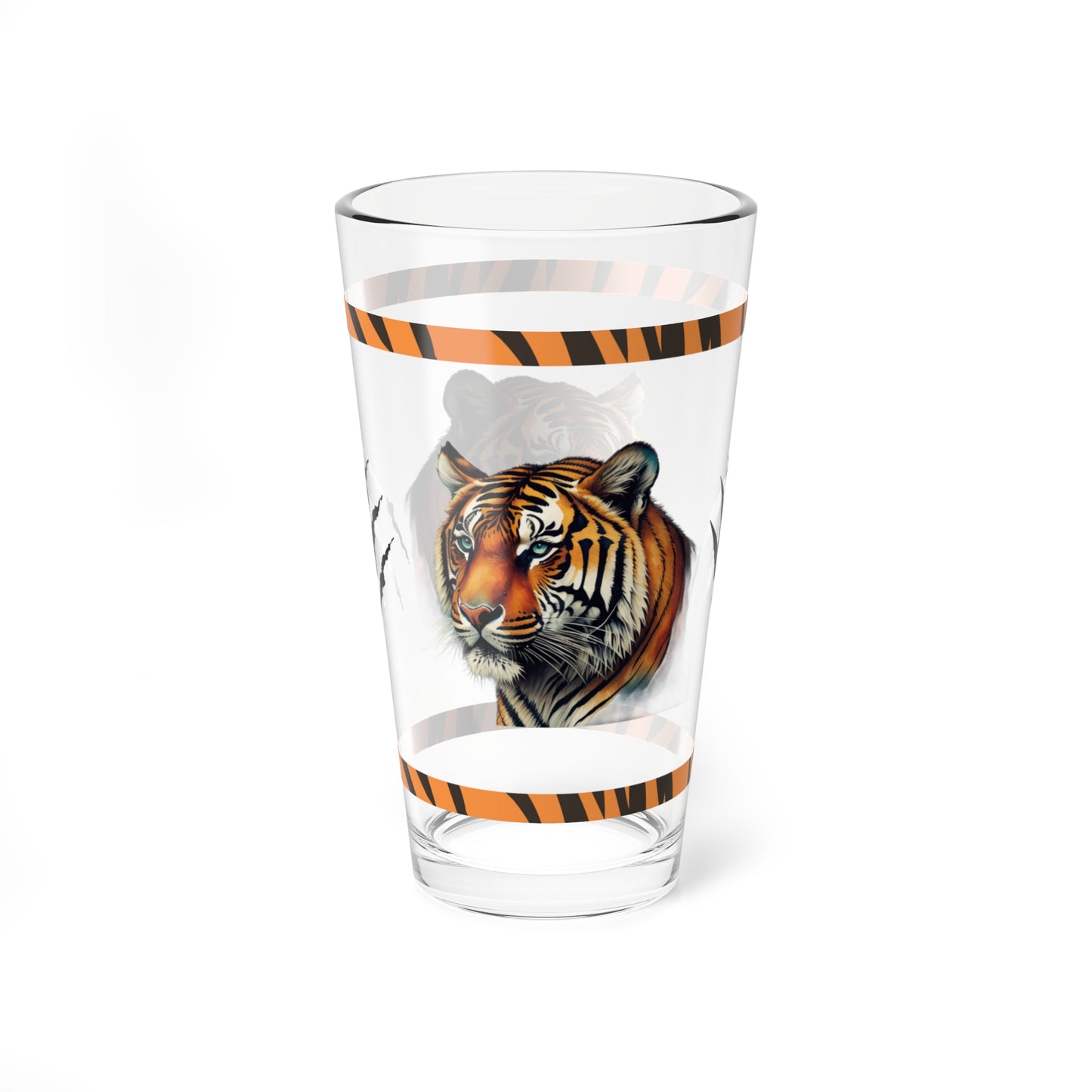 Thrive with the Mental Tiger 16oz Tiger Pint Glass - Inspiring Strength, Courage, and Empowerment