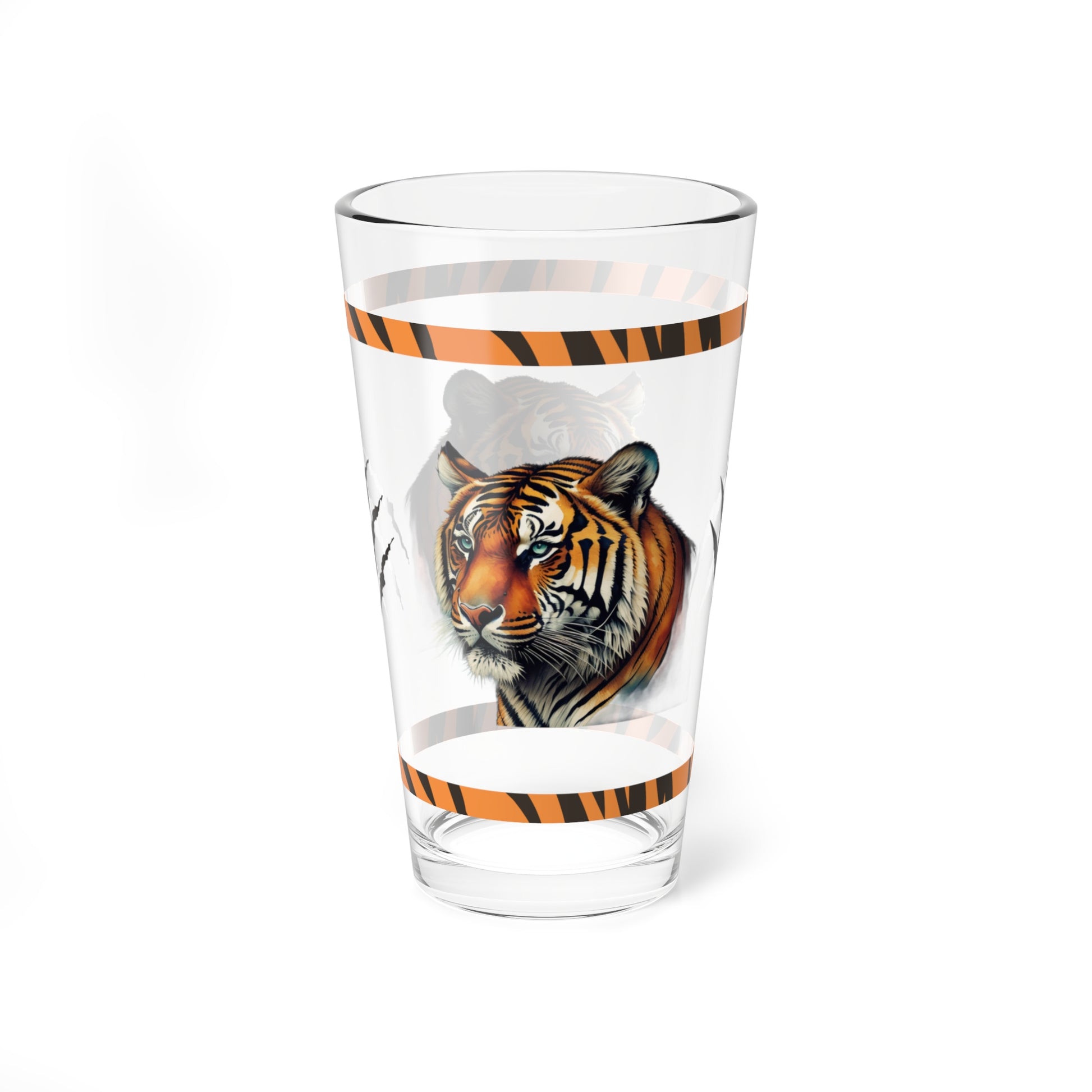 Thrive with the Mental Tiger 16oz Tiger Pint Glass - Inspiring Strength, Courage, and Empowerment