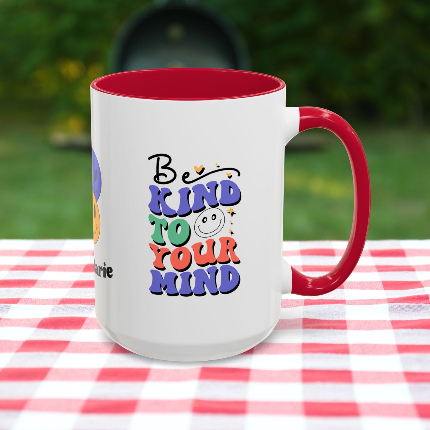 Be Kind to Your Mind - Personalized Retro Affirmation Mug for Positive Mental Health & Self-Care