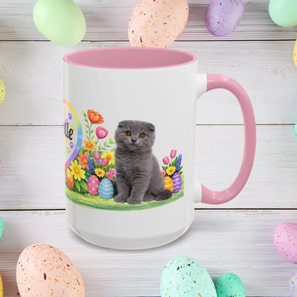 Shop our scottish fold kitten easter mug featuring the 15oz style option from MySisterIsASurvivor.