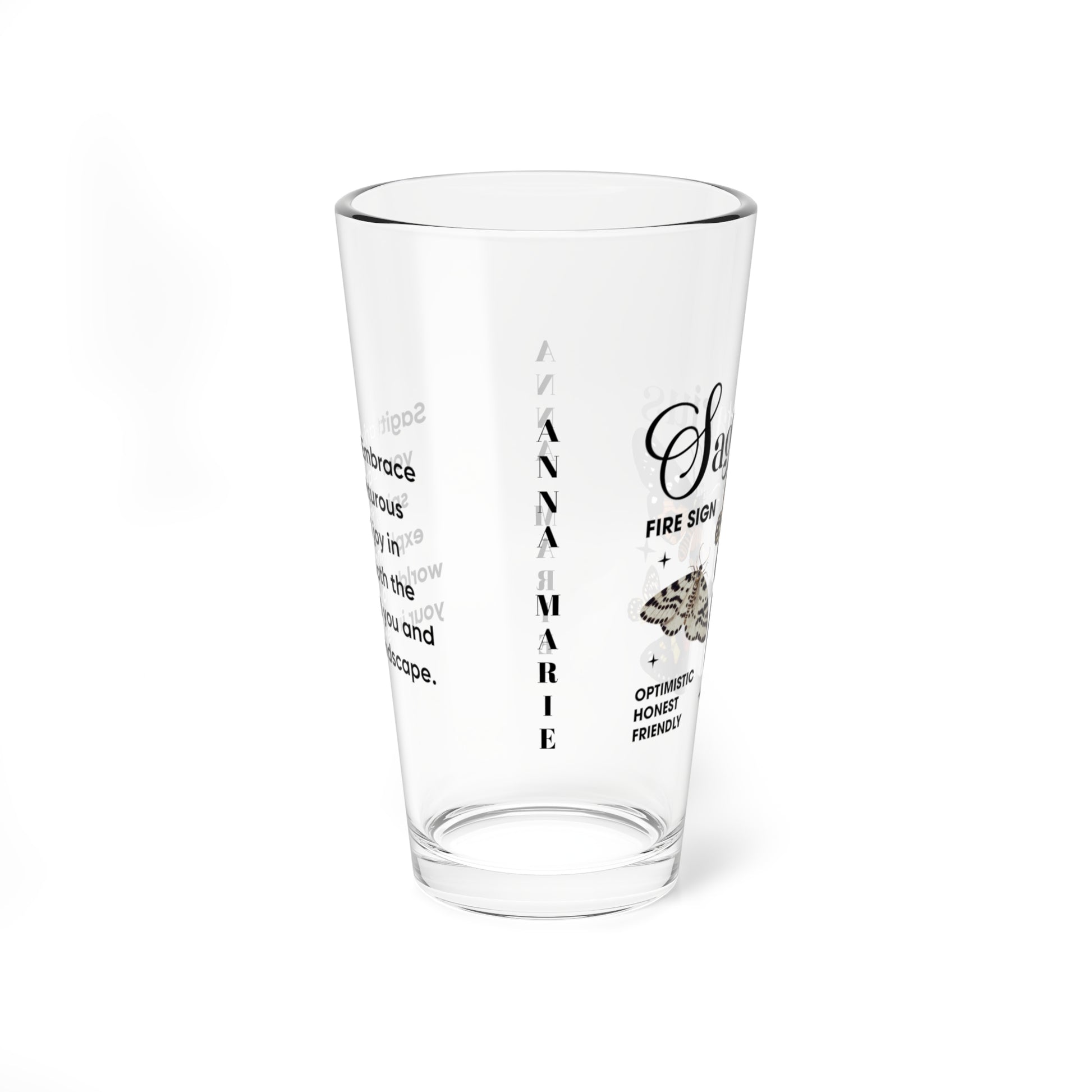 Sagittarius Zodiac Pint Glass 16oz, Astrology Drinkware, Horoscope Gift, Zodiac Glass, Birthday Gift, Cosmic Glassware, Astrology Themed Drinkware