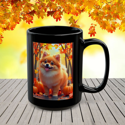 Pomeranian Orange - Personalized autumn coffee mug, cozy fall dog cup for Pomeranian parents