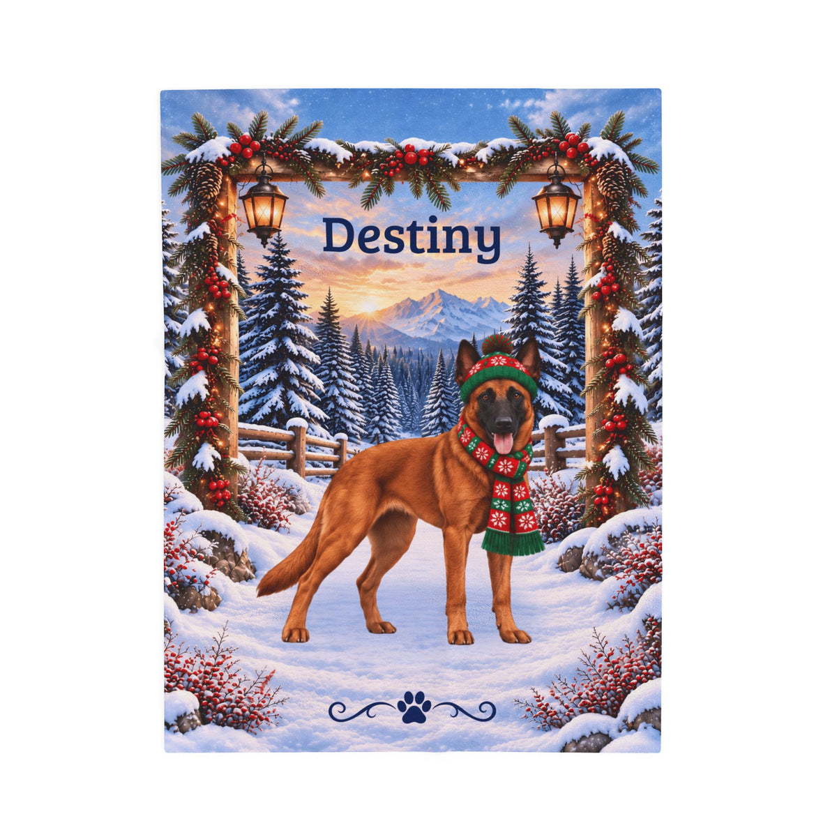 Belgian Malinois (Red Coat) - Personalized Dog Lover Blanket, Custom Name Plush Winter Sofa Throw