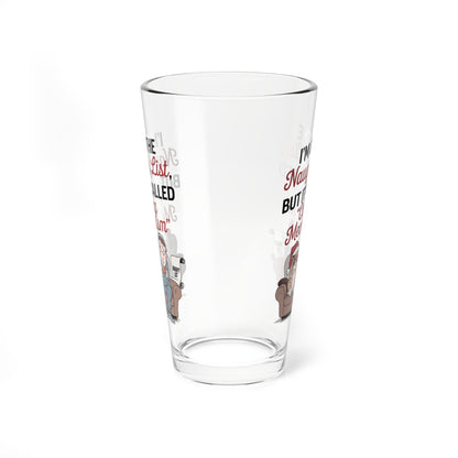 I'm On The Naughty List, But It's Called Coping Mechanism, Christmas Pint Glass, 16oz