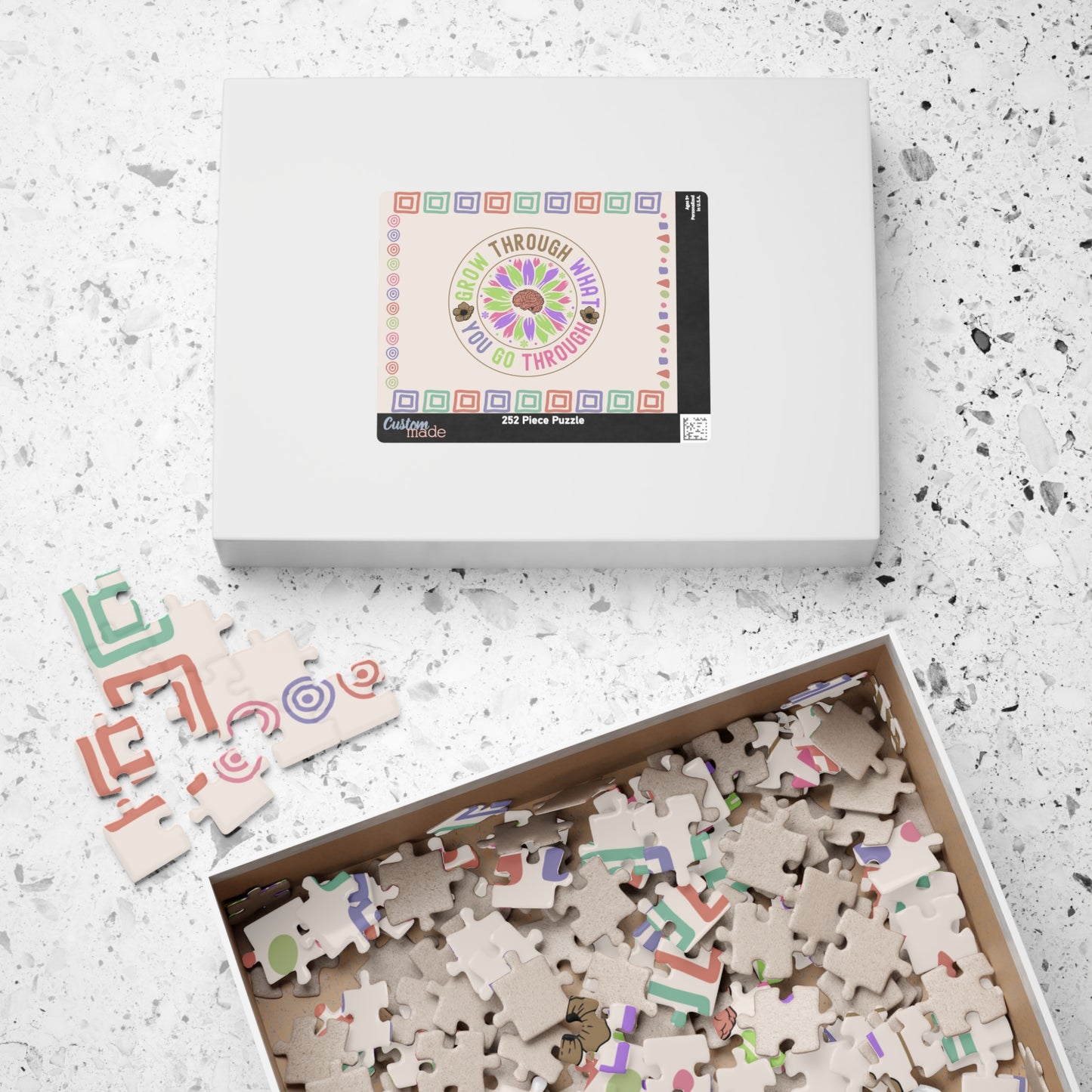 Grow Through What You Go Through - Affirmation Puzzle Gift for Survivors and Puzzle Lovers