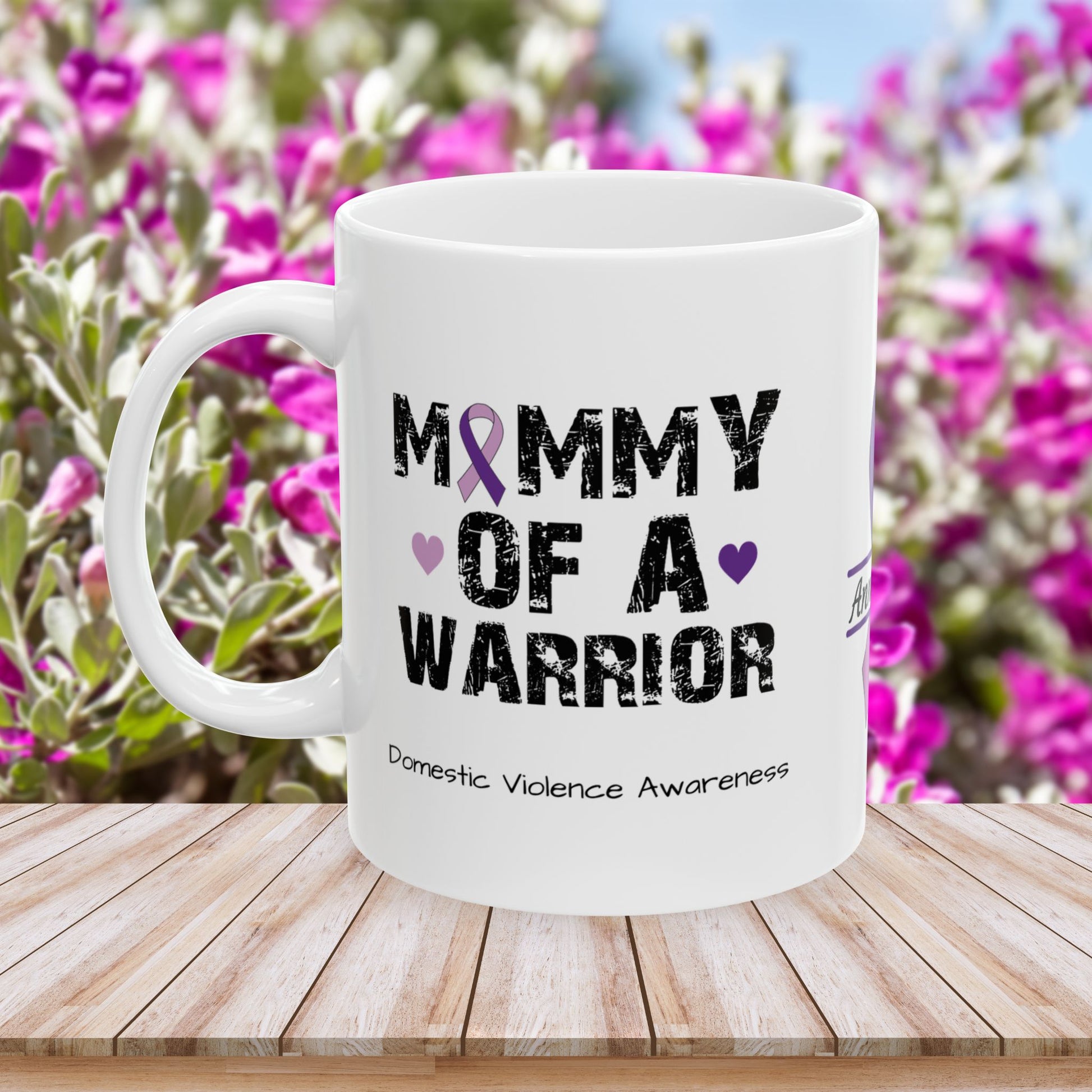 Mommy of a Warrior - Personalized Domestic Violence Awareness Gift, Empowerment and Resilience Ceramic Mug, Support for Survivors