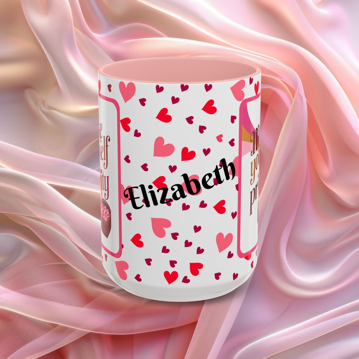 Make Yourself A Priority Valentines mug with wellness reminder, self care Valentine coffee cup