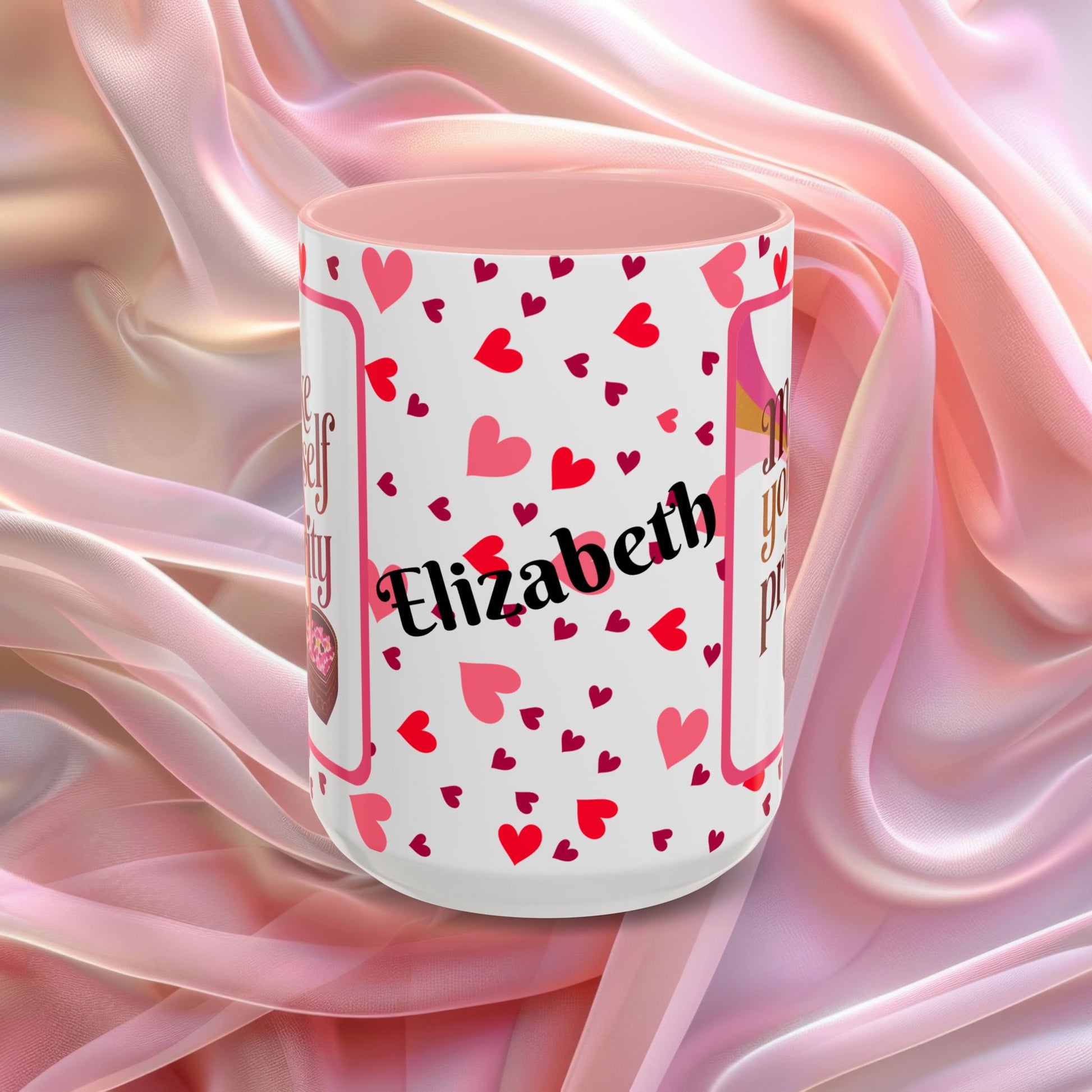 Make Yourself A Priority Valentines mug with wellness reminder, self care Valentine coffee cup