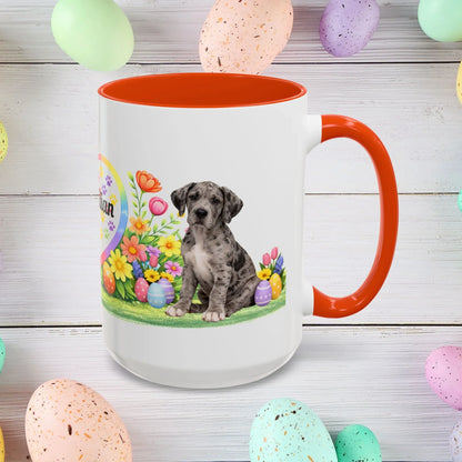 Shop our great dane merle puppy easter mug featuring the 15oz style option from MySisterIsASurvivor.
