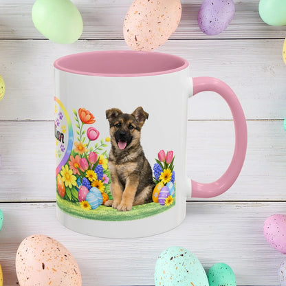 Shop our german shepherd sable puppy easter mug featuring the 11oz style option from MySisterIsASurvivor.