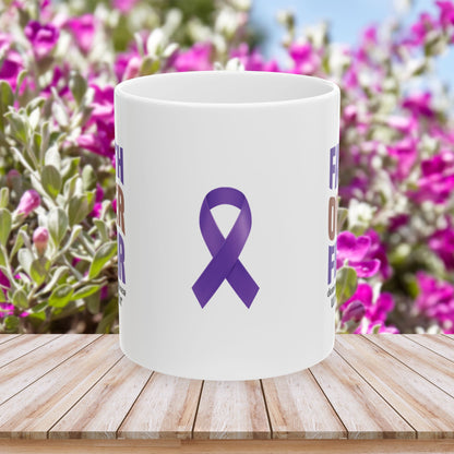 Faith Over Fear Domestic Violence Warrior Ceramic Mug - Empowerment & Resilience