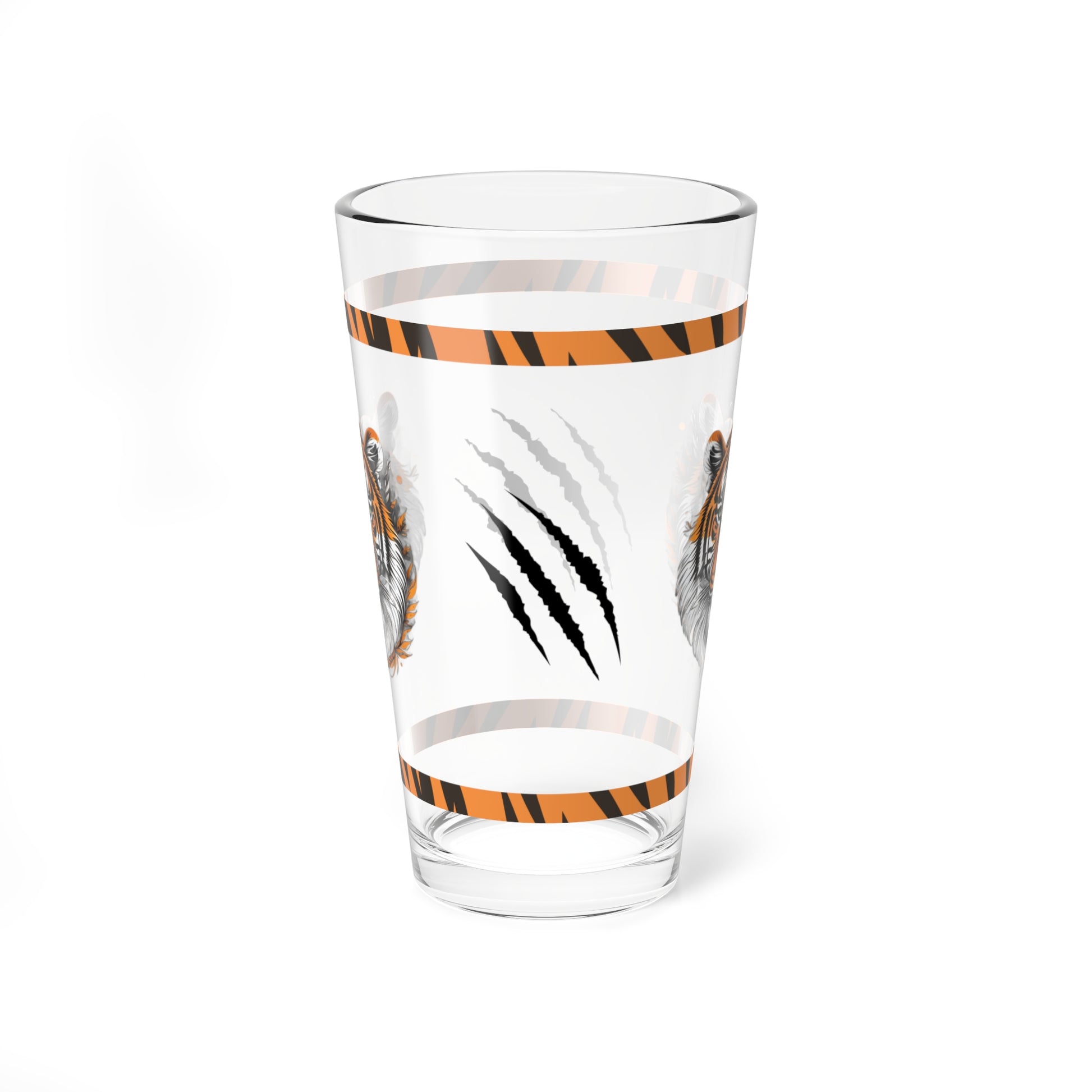 Bold Resilience 16oz Tiger Pint Glass - Inspiring Strength, Courage, and Empowerment