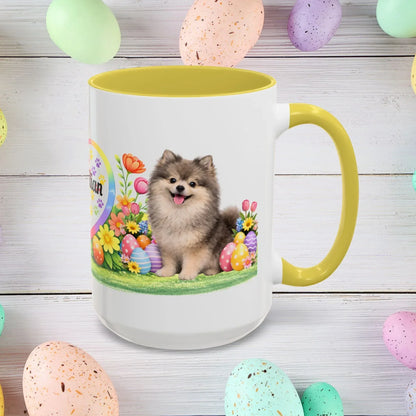 Shop our premium pomeranian wolf sable puppy easter mug from MySisterIsASurvivor.