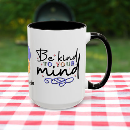 Be Kind to Your Mind - Custom Retro Uplifting Mug for Mental Health Support & Emotional Well-Being