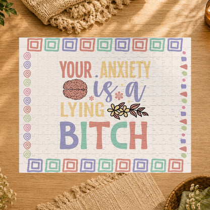 Your Anxiety Is a Lying B*tch - Affirmation Puzzle Gift for Survivors and Puzzle Lovers