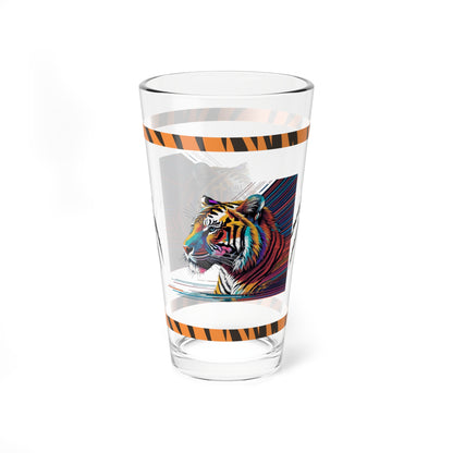 Bold Tiger Strides 16oz Tiger Pint Glass - Inspiring Strength, Courage, and Empowerment