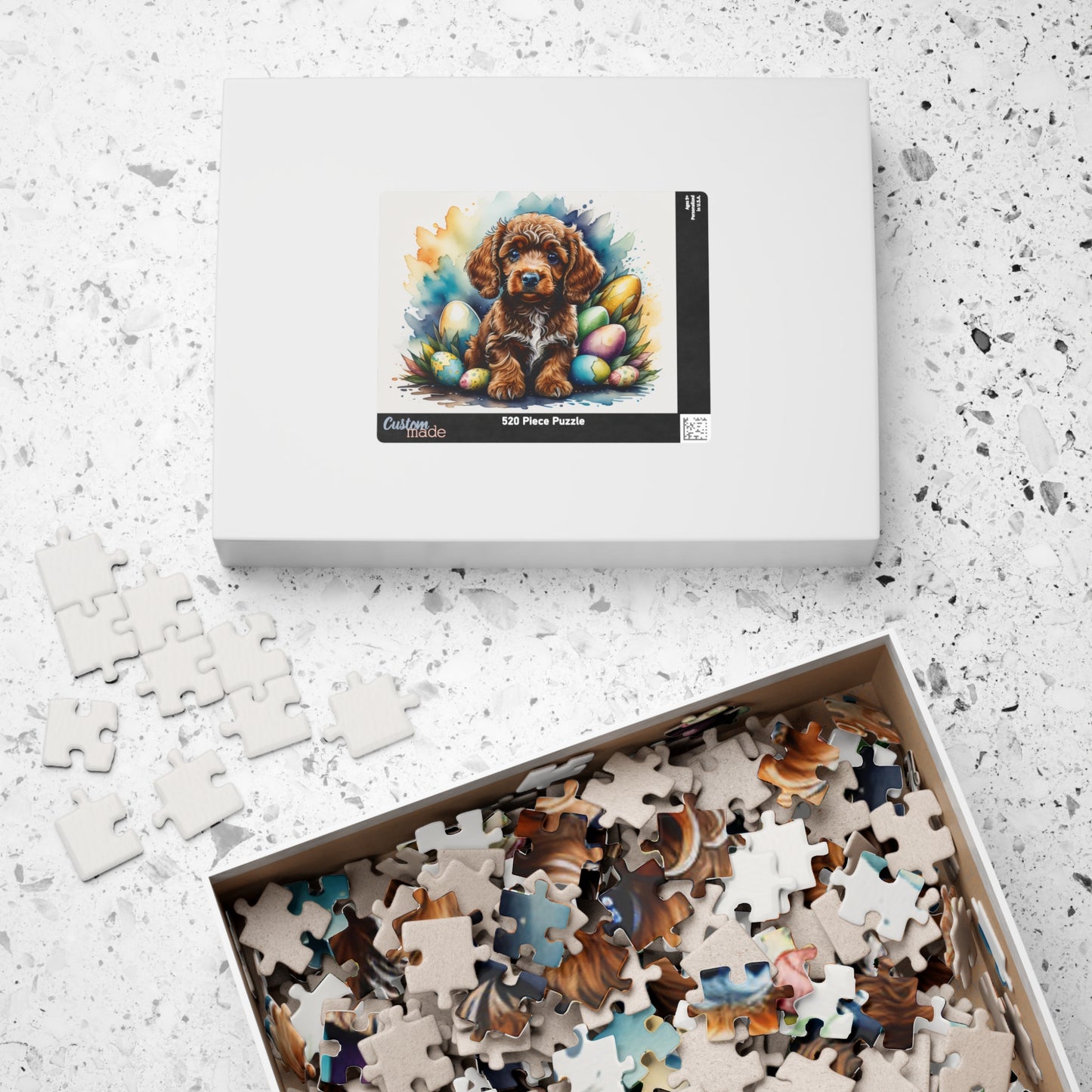 Poodle (Brown) Easter Puppy Puzzle - Dog Lovers, Mental Health Benefits, Holiday Fun, Mindfulness, Stress Relief, Festive Gift