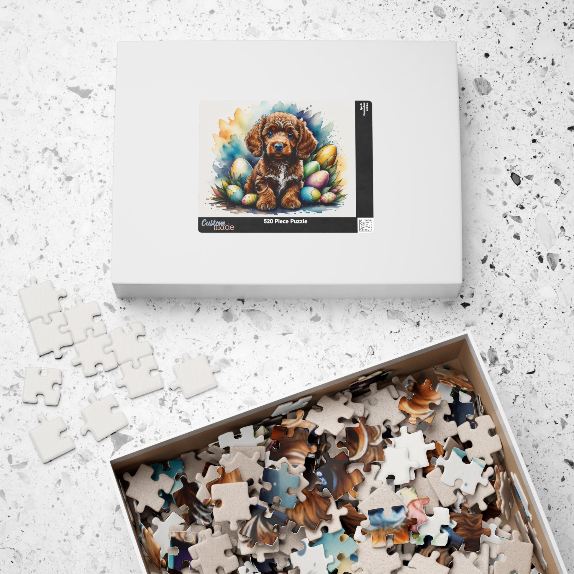 Poodle (Brown) Easter Puppy Puzzle - Dog Lovers, Mental Health Benefits, Holiday Fun, Mindfulness, Stress Relief, Festive Gift