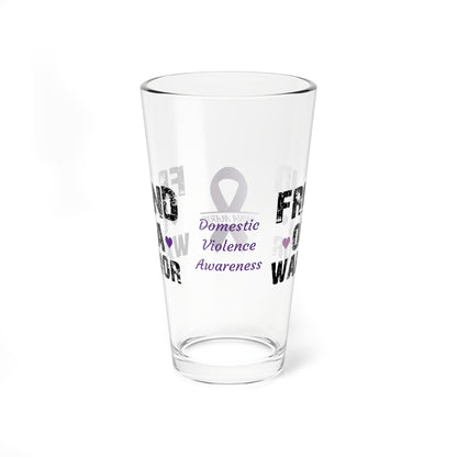 Friend of a Warrior: Personalized Domestic Violence Awareness Warrior Pint Glass - Proud Family Member