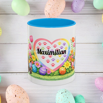 Shop our premium akita brindle puppy easter mug from MySisterIsASurvivor.