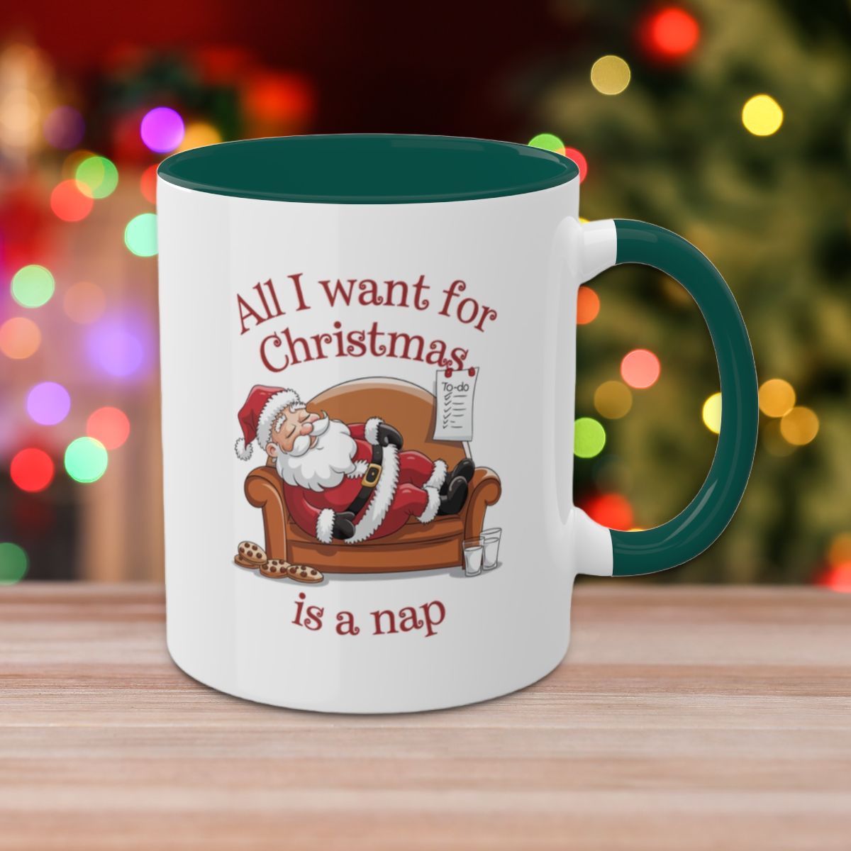 All I Want For Christmas Is A Nap: Colorful Christmas Mugs, Funny Mental Health Mug, Anxiety Humor Coffee Cup, Holiday Self-Care Gift, Festive Stocking Stuffer