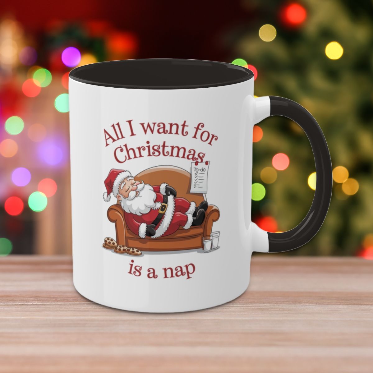 All I Want For Christmas Is A Nap: Colorful Christmas Mugs, Funny Mental Health Mug, Anxiety Humor Coffee Cup, Holiday Self-Care Gift, Festive Stocking Stuffer