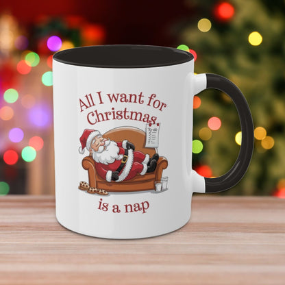 All I Want For Christmas Is A Nap: Colorful Christmas Mugs, Funny Mental Health Mug, Anxiety Humor Coffee Cup, Holiday Self-Care Gift, Festive Stocking Stuffer