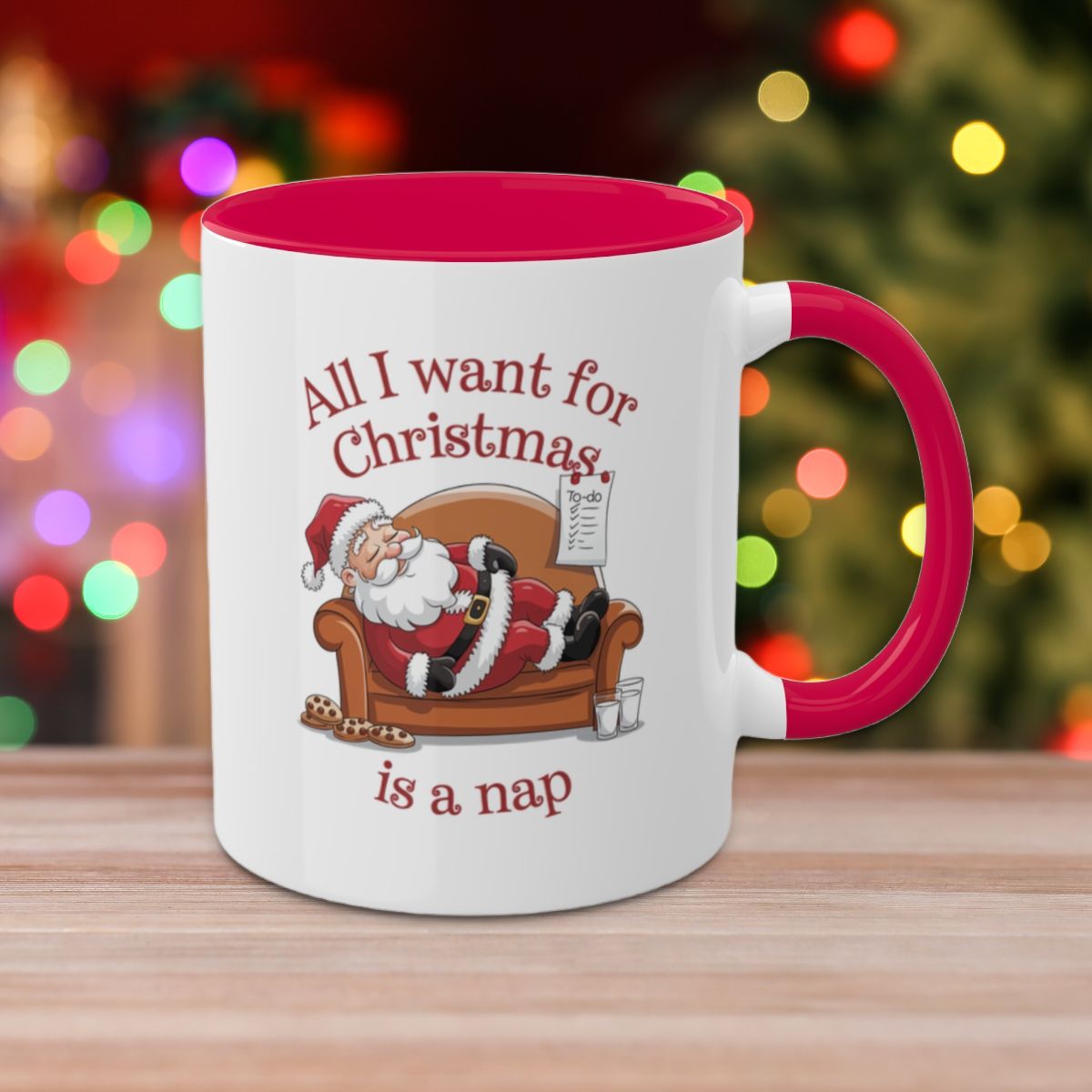 All I Want For Christmas Is A Nap: Colorful Christmas Mugs, Funny Mental Health Mug, Anxiety Humor Coffee Cup, Holiday Self-Care Gift, Festive Stocking Stuffer