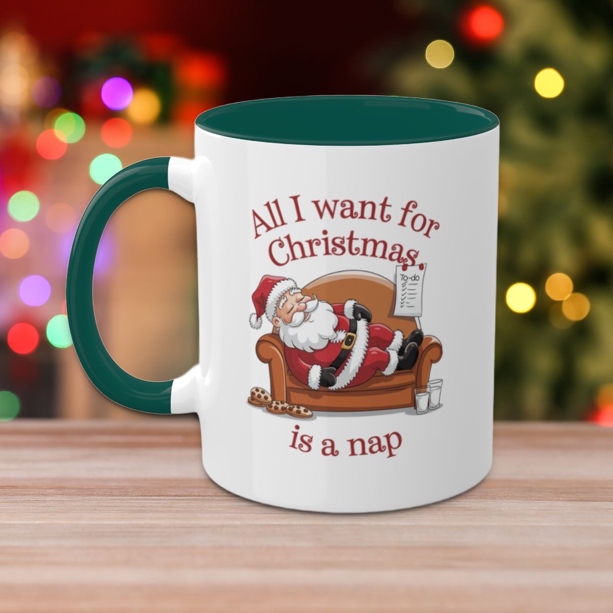 All I Want For Christmas Is A Nap: Colorful Christmas Mugs, Funny Mental Health Mug, Anxiety Humor Coffee Cup, Holiday Self-Care Gift, Festive Stocking Stuffer
