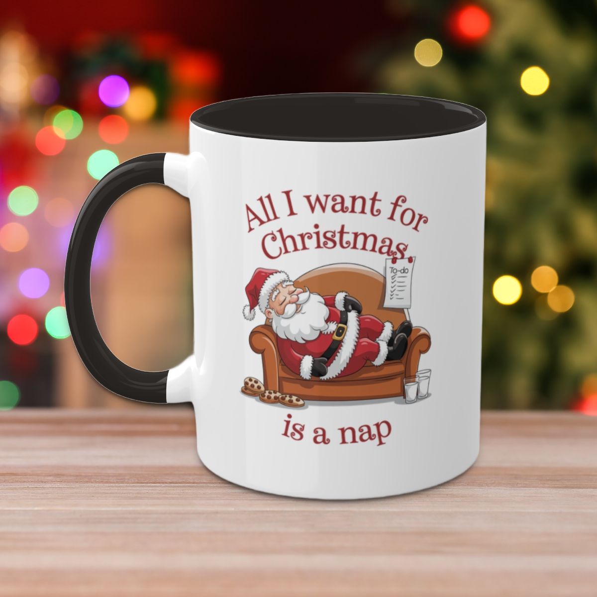 All I Want For Christmas Is A Nap: Colorful Christmas Mugs, Funny Mental Health Mug, Anxiety Humor Coffee Cup, Holiday Self-Care Gift, Festive Stocking Stuffer