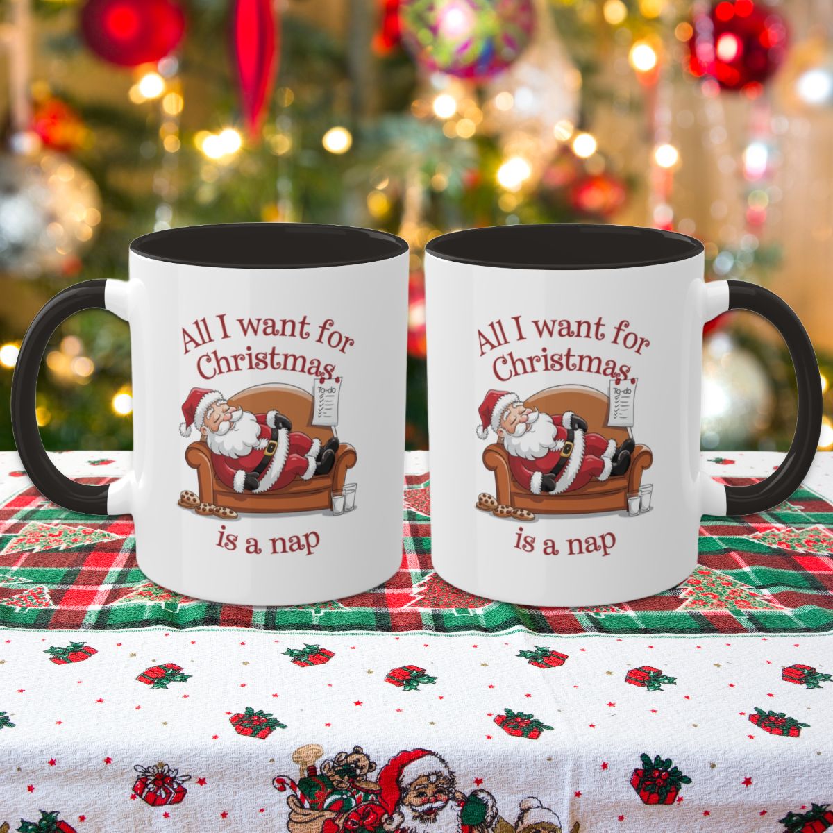 All I Want For Christmas Is A Nap: Colorful Christmas Mugs, Funny Mental Health Mug, Anxiety Humor Coffee Cup, Holiday Self-Care Gift, Festive Stocking Stuffer