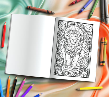 ⏰ Pre-Order - Release date January 31, 2026 - Animal Kingdom: Classic & Favorite Zoo Animals - Stained Glass-Inspired Coloring Pages of Beloved Zoo Wildlife