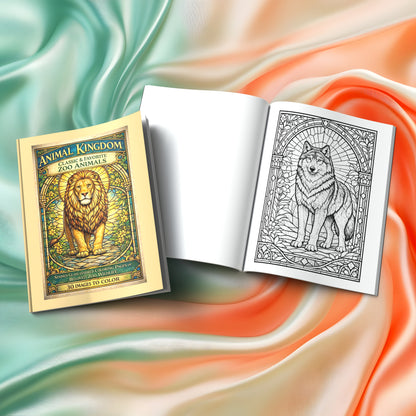⏰ Pre-Order - Release date January 31, 2026 - Animal Kingdom: Classic & Favorite Zoo Animals - Stained Glass-Inspired Coloring Pages of Beloved Zoo Wildlife