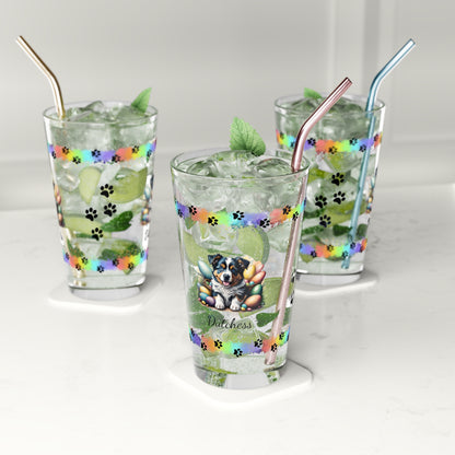 Australian Shepherd Personalized Easter Puppy 16oz Pint Glass - Custom Dog Design, Mental Health Gift, Easter Décor, and Festive Celebrations