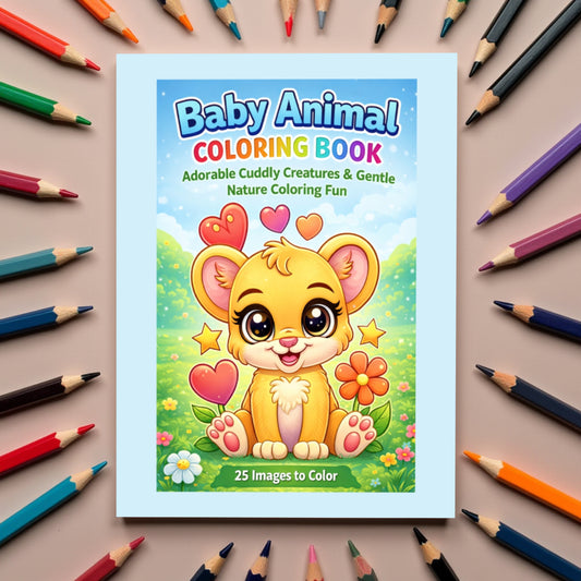 Baby Animal Coloring Book - Adorable Cuddly Creatures & Gentle Nature Coloring Fun