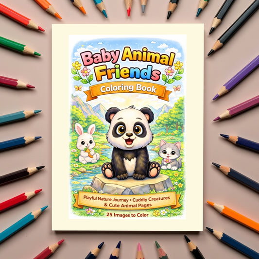 Baby Animal Friends Coloring Book - Playful Nature Adventures with Cuddly Cute Animal Pages
