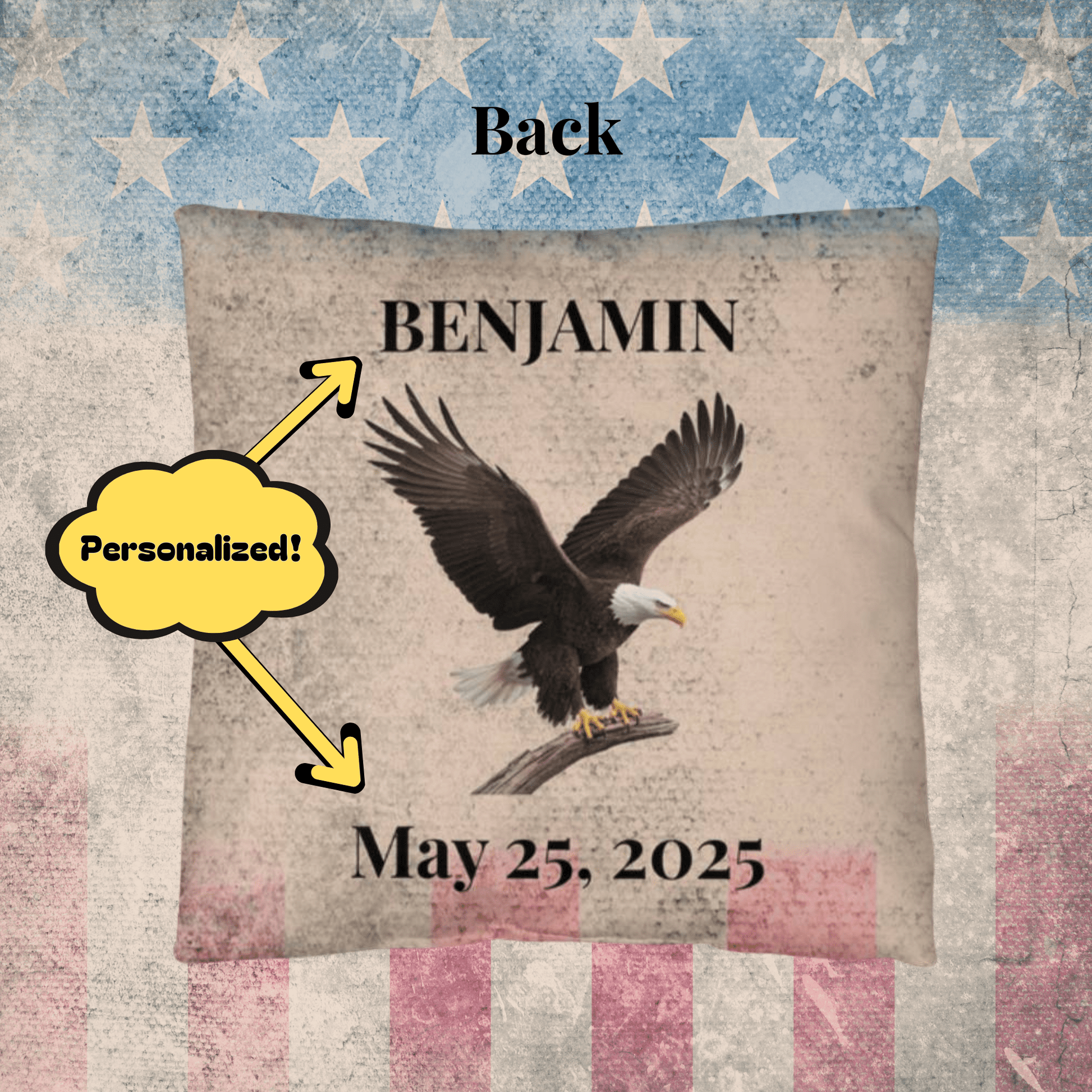 We Remember Their Sacrifice personalized pillow for veteran tribute, PTSD support, and Memorial Day remembrance