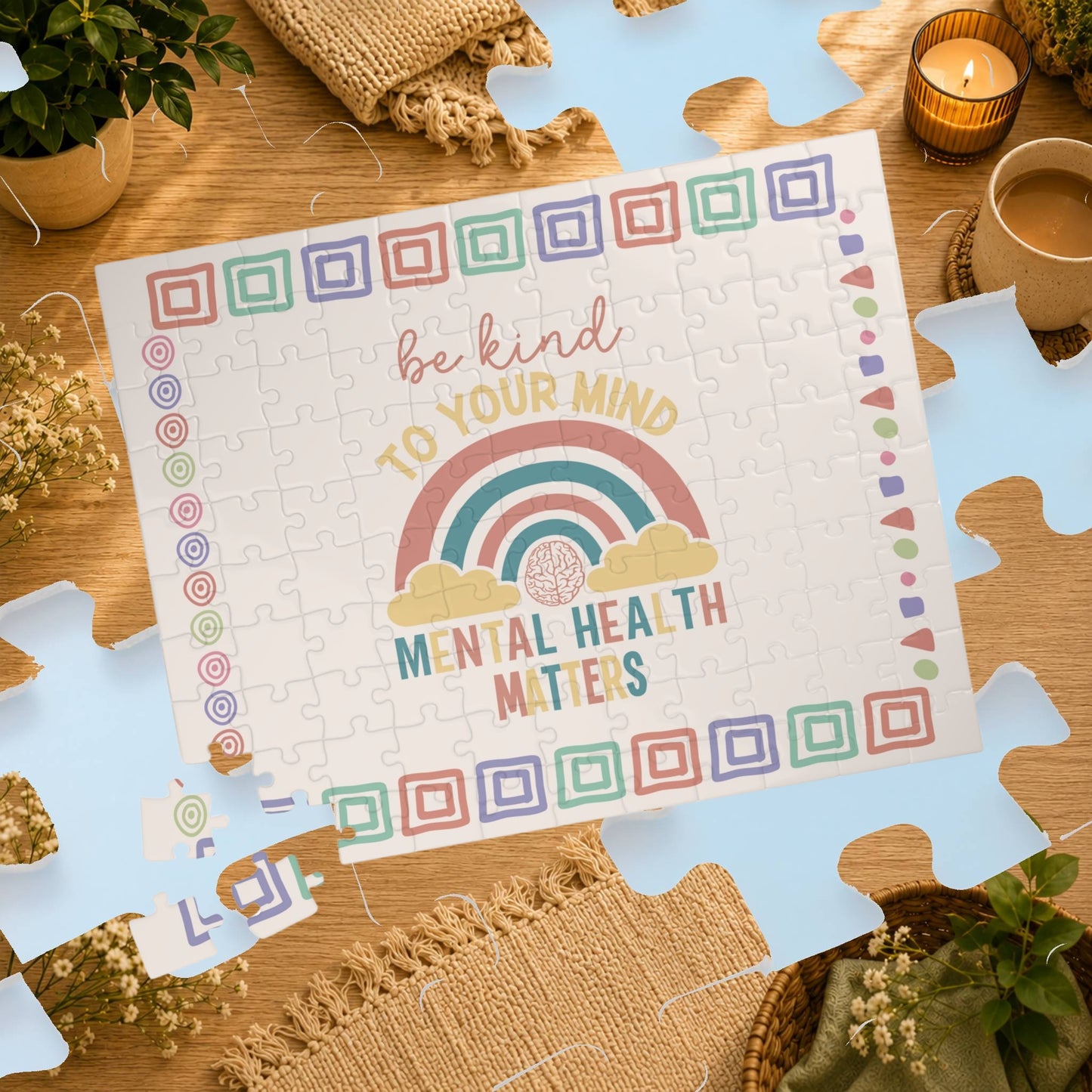 Be Kind to Your Mind - Mental Health Matters Affirmation Puzzle Gift for Survivors and Puzzle Lovers