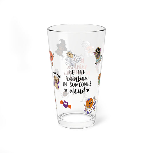 Be The Rainbow In Someone's Cloud, Halloween Pint Glass, 16oz - Perfect for Positive Sips & Fall Fun
