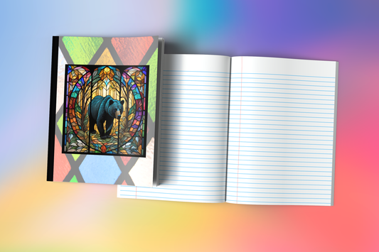 Bear - Stained Glass Zoo Animals Composition Notebook