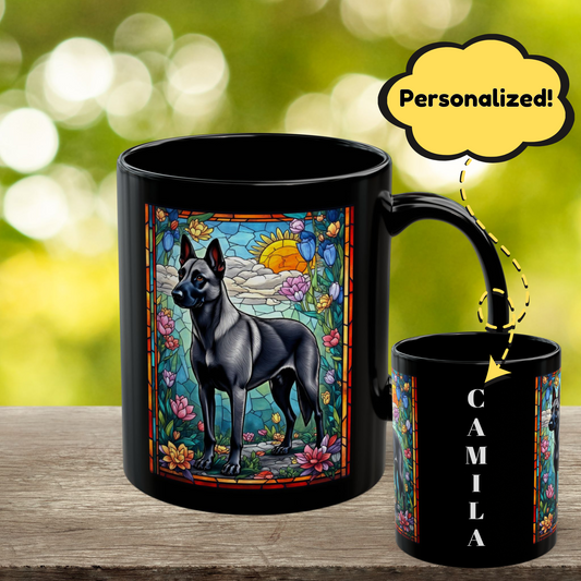 Gray Belgian Malinois custom name mug for pet parents