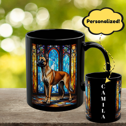 Mahogany Belgian Malinois personalized dog name mug