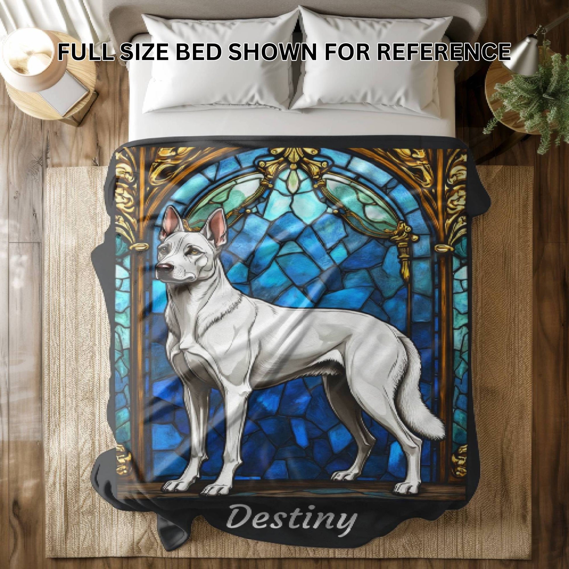 Belgian Malinois (White) Personalized Velveteen Plush Blanket, Pet Lover Gift, Malinois Pet Blanket, Dog Lover Gift