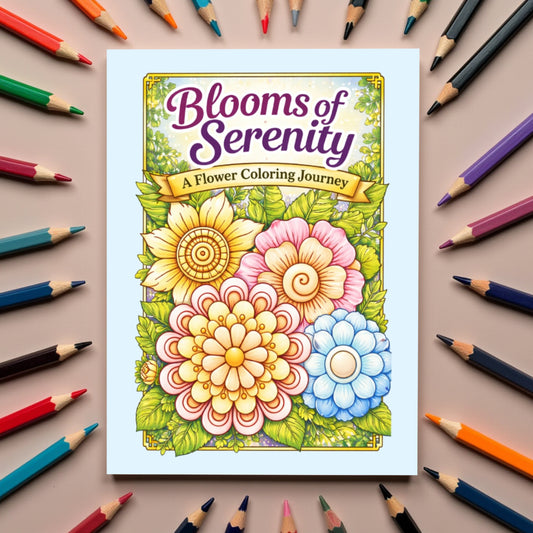 Blooms of Serenity: A Flower Coloring Journey