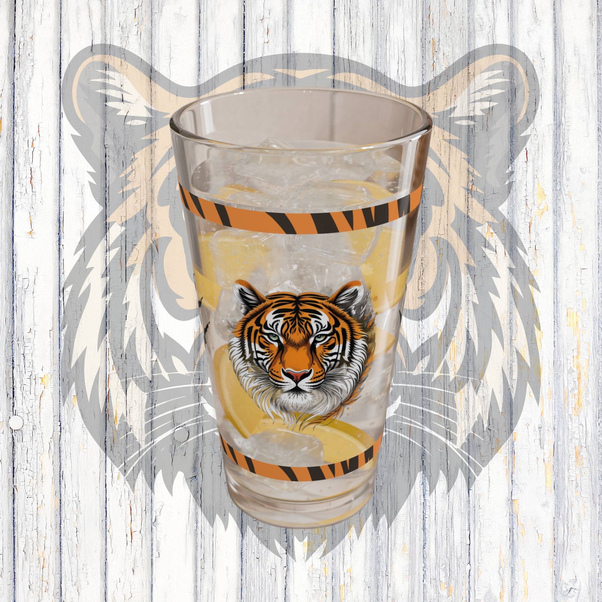 Bold Resilience 16oz Tiger Pint Glass - Inspiring Strength, Courage, and Empowerment