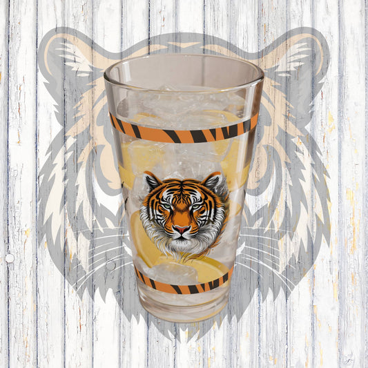 Bold Resilience 16oz Tiger Pint Glass - Inspiring Strength, Courage, and Empowerment