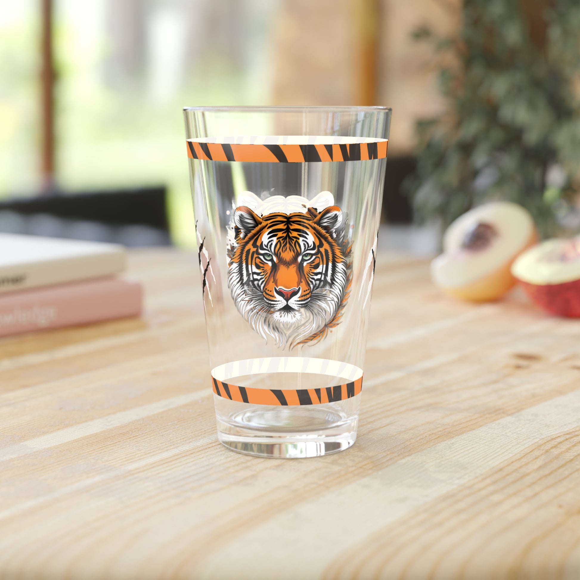 Bold Resilience 16oz Tiger Pint Glass - Inspiring Strength, Courage, and Empowerment