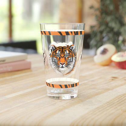 Bold Resilience 16oz Tiger Pint Glass - Inspiring Strength, Courage, and Empowerment
