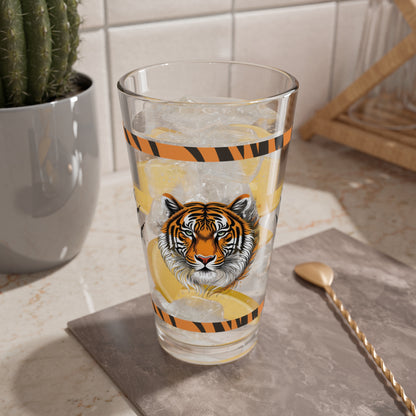 Bold Resilience 16oz Tiger Pint Glass - Inspiring Strength, Courage, and Empowerment
